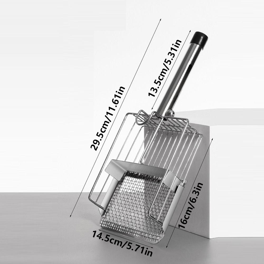Stainless Steel Cat Litter Shovel Push-pull Design Pet Waste Picker Cat Poop Scooper  Pet Supplies