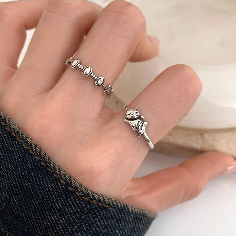 Cat Vintage Ring For Women Adjustable Open Ring With Geometric Design Perfect For 2023 Fashion Summer