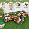 3 Holes Hamster Hideout Thickened Plush Guinea Pig Tunnel House Warm Flower Star Pattern Hamster Tunnel Habitat
