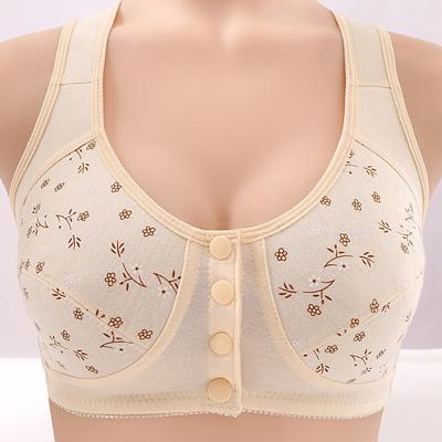 Middle-aged and Elderly Large Size Wrap Bra Gathered Thin Section of Skin-friendly Bra Without Steel Ring Undershirt Type Bra