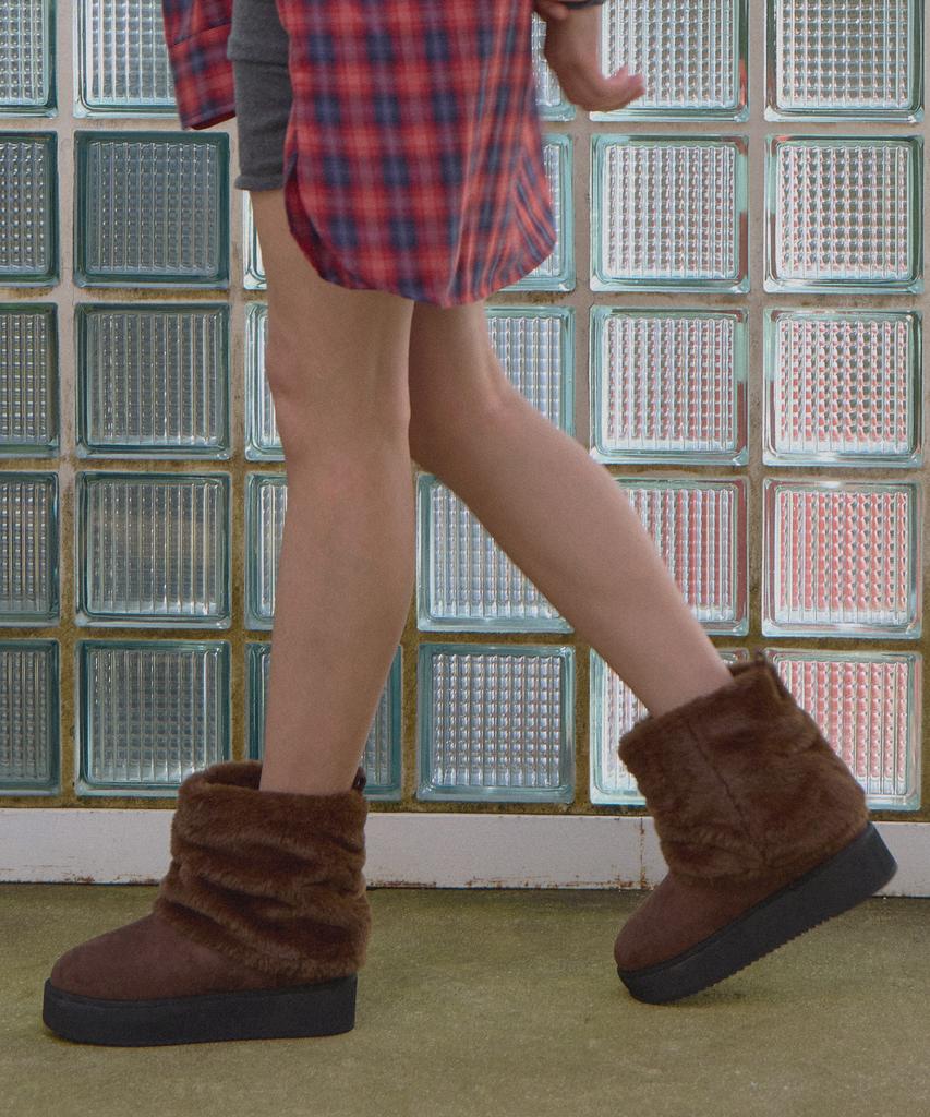 Halteallez Folding Fur Ankle Boots Ha2586