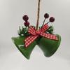 Creative Christmas Double Bell Pendant - Festive Metal Decoration & Jewelry Accessory