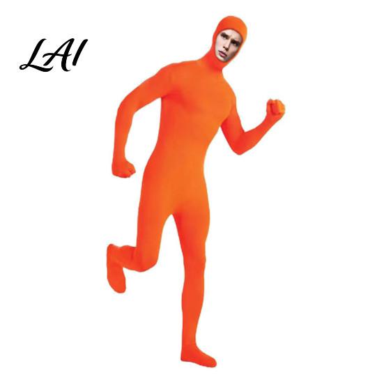 Stretchy Spandex Bodysuit Full Body Zentai Suit for Men Women Open Face Halloween Cosplay Solid Color Bodysuit Adults Unitard Costume Party,
