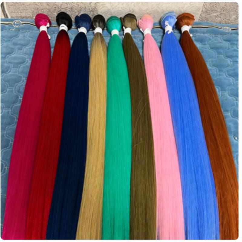 Bone Straight Hair Bundles Salon Natural Hair Extensions Fake Fibers Super Long Synthetic Yaki Straight Hair Weaving Full to End
