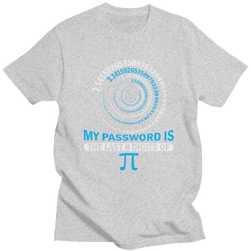 Custom Funny Pi Password Geeky Math Spiral Tshirts for Men Short Sleeve Casual T Shirt Cool Tshirt 100 Cotton Tee Gift