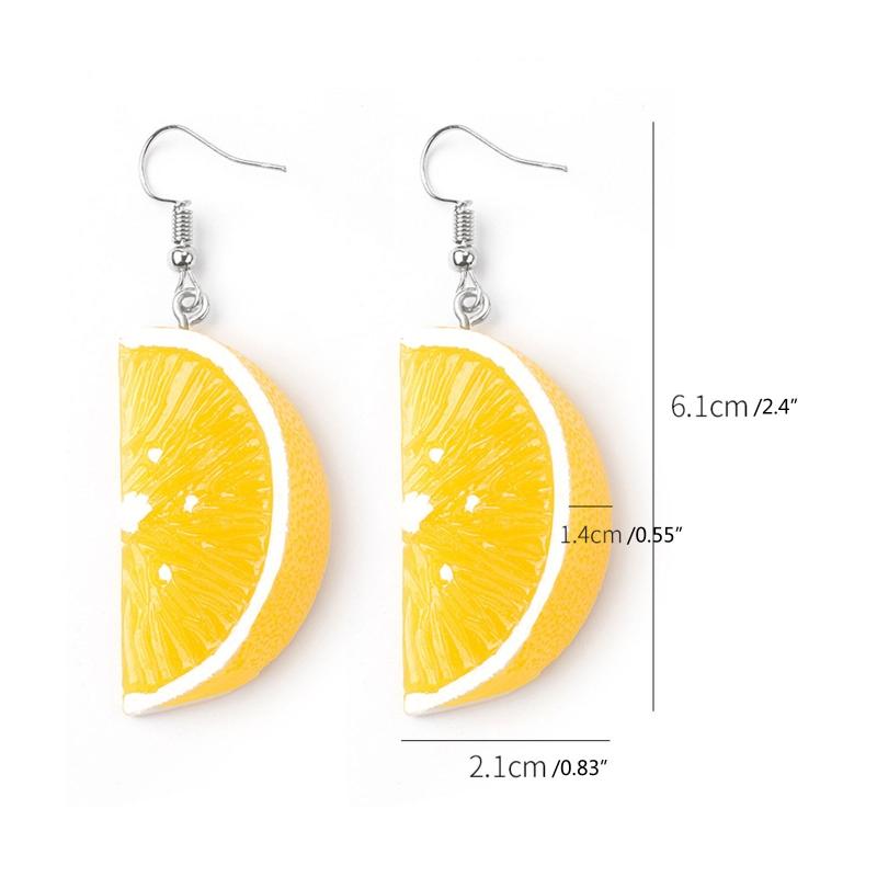 Lemon Earring for Women Resin Long Cute Tangerine Charm Earring Fashion Fruit Drop Dangle Earring for Girl Jewelry Gifts