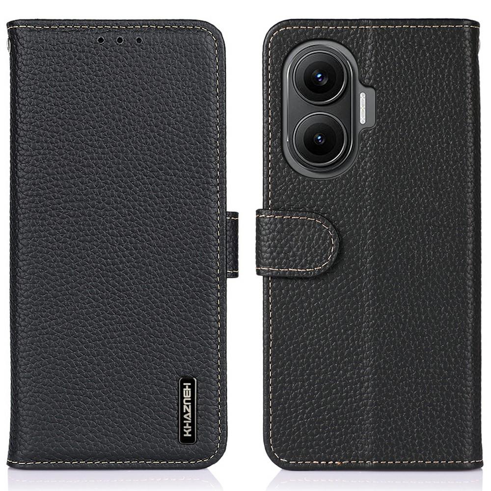 KHAZNEH For Xiaomi Redmi Turbo 4 Pro 5G/Poco F7 5G Case Genuine Cow Leather Flip Phone Cover