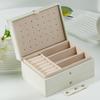 Compact Three-Layer Jewelry Box for Necklaces, Rings, and Earrings