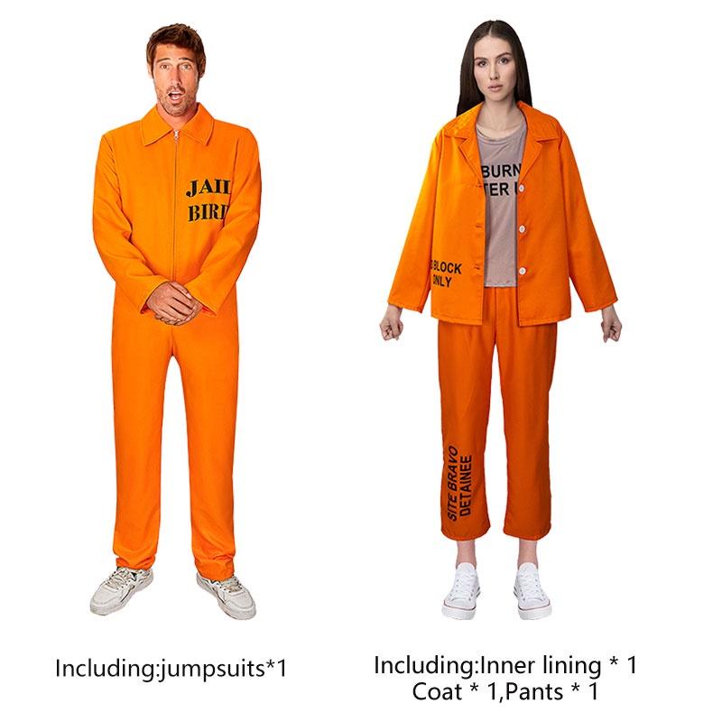 Halloween Erwachsener Unisex Orangefarbener Gefangener Cosplay Party Kostüm Anzug Marke Mantian