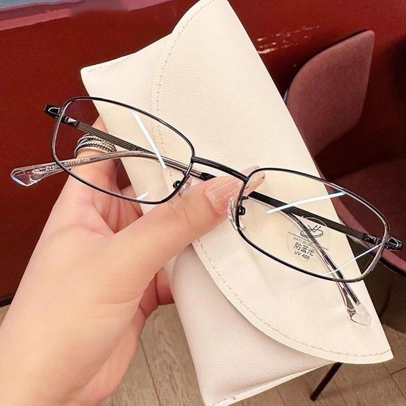 

Women Transparent Square Eyeglasses Blue Light Blocking Glasses Fashion Metal Frame Glasses for Men Silver Computer Glasses чёрный