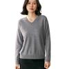 Women's V-Neck Hand-Crocheted Cashmere Sweater - Loose Knit Solid Color for 2026 Autumn/Winter.
