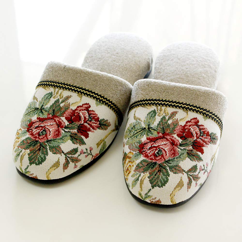 

Комнатные тапочки для гостей [Гобеленовый узор] Сделано в Японии (бежевый) бежевый