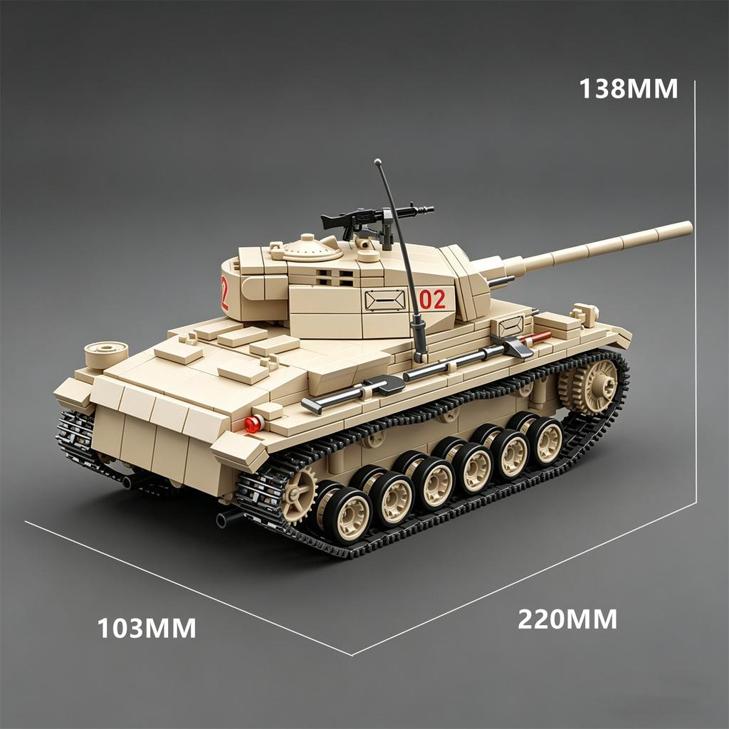 MOC Figurine Armored Vehicle III tank model building building blocks toy building model ornaments a birthday present gifts
