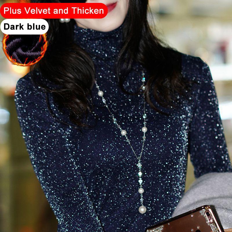 Dámská krajková košile s fleecovou podšívkou, Sexy průsvitná síťovaná košile s dlouhým rukávem, Elegantní módní top