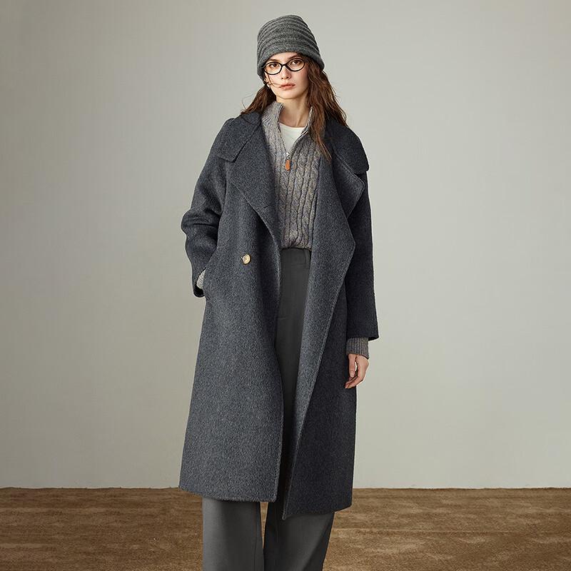Chuyu Damen 100% Merinowolle Doubleface Langmantel