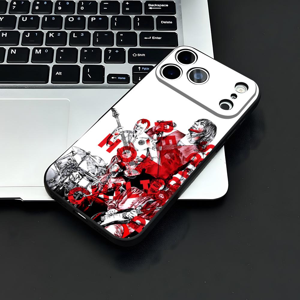 

Hot Chili P-Peppers Band Phone Case For IPhone 17 Air 16 E Pro Max 15 14 13 Mini 12 Pro 11 Max Plus Black Soft Shell iPhone XS Max