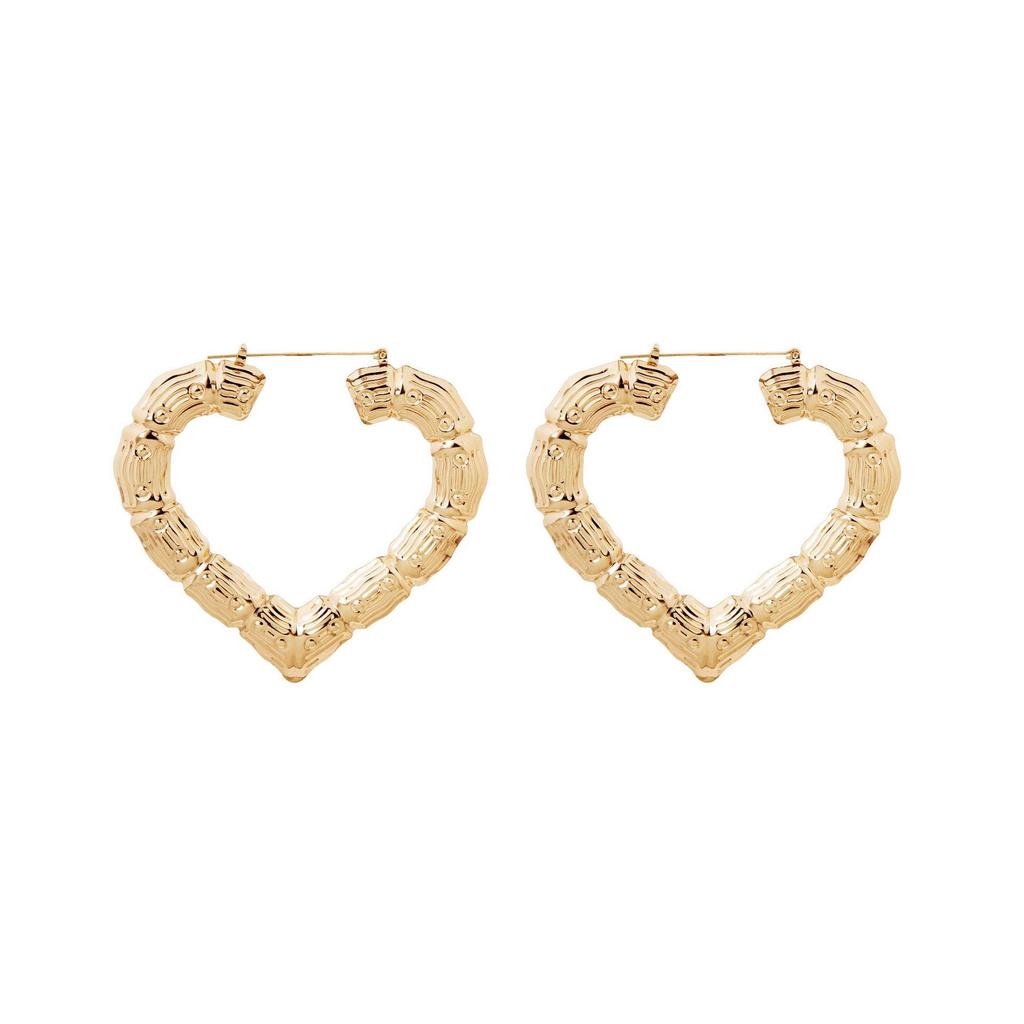 Gold Hip Hop Bamboo Hoop Earrings – Extra Large Exaggerated Circle Studs