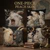Gothic Dark Pillow Cover Art Goat Cushion Cover Creepy Ram Throw Pillowcase For Sofa Living Room Vintage Home Decor Peach Skin