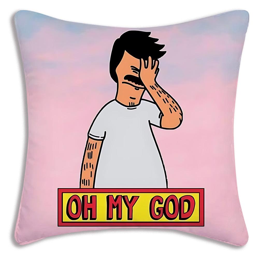 Cartoon B-Bobs B-Burgers Pillow Covers Cartoon Sofa Decorative Home Double-sided Printing Short Plush Cute Cushion Cover