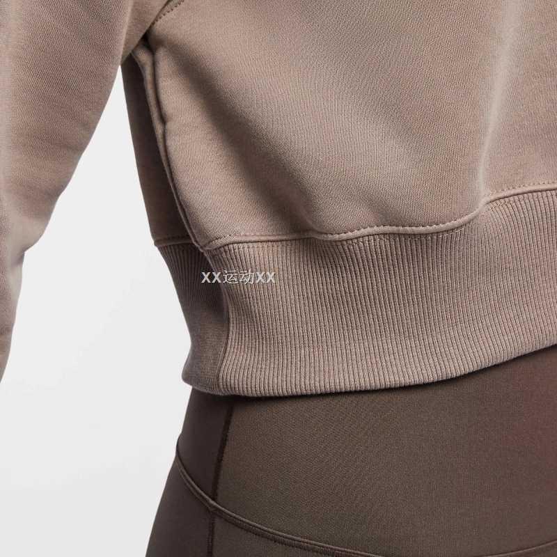 New Nike Phoenix Cropped Half Zipped Sweatshirt DQ5768-233