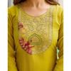 Women's Rayon Embroidered Straight Kurta with Pant And Dupatta Sets