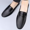 Fashion Spring Autumn Men Casual Shoes Fashion Handmade Microfiber Loafers Comfortable Breathable Non-Slip Rubber Sole Flat Shoes