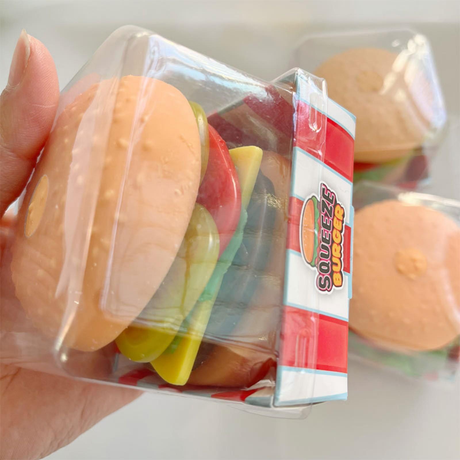 

Squeeze Burger Stress Relief Toy Soft Foam Squeeze Toy Novelty Sensory Toy for Hand Exercise and Focus One Size