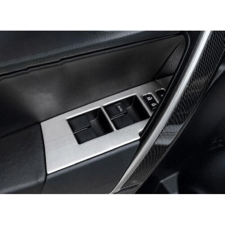 Panel Switch Window Lift Cover Trim Silver Brushed For Toyota Corolla 2014-2019
