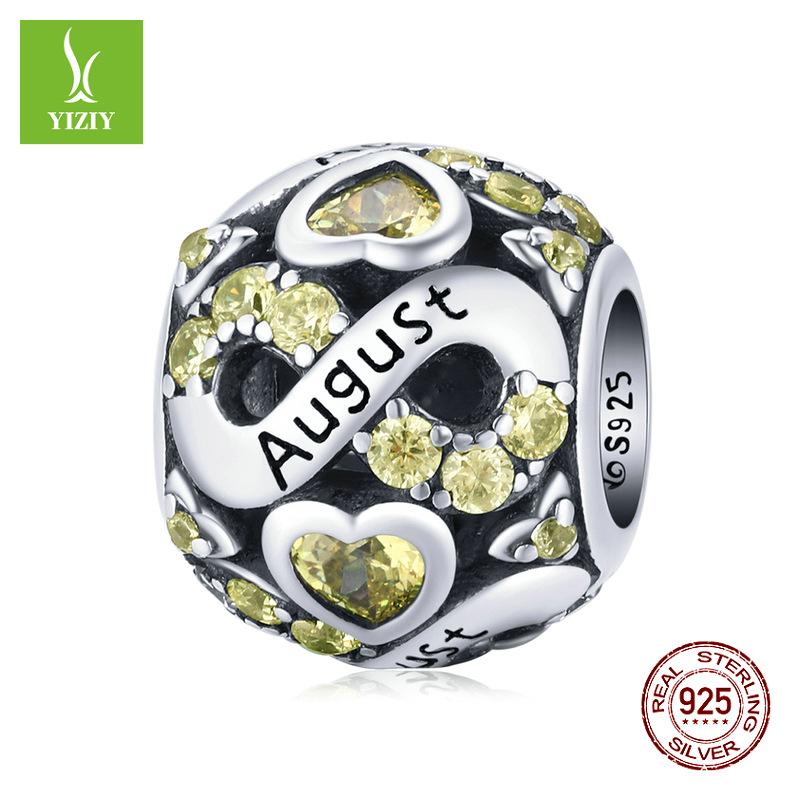 December Birthstone Beaded Accessories S925 Silver Constellation Transfer Bead Jewelry Bsc508