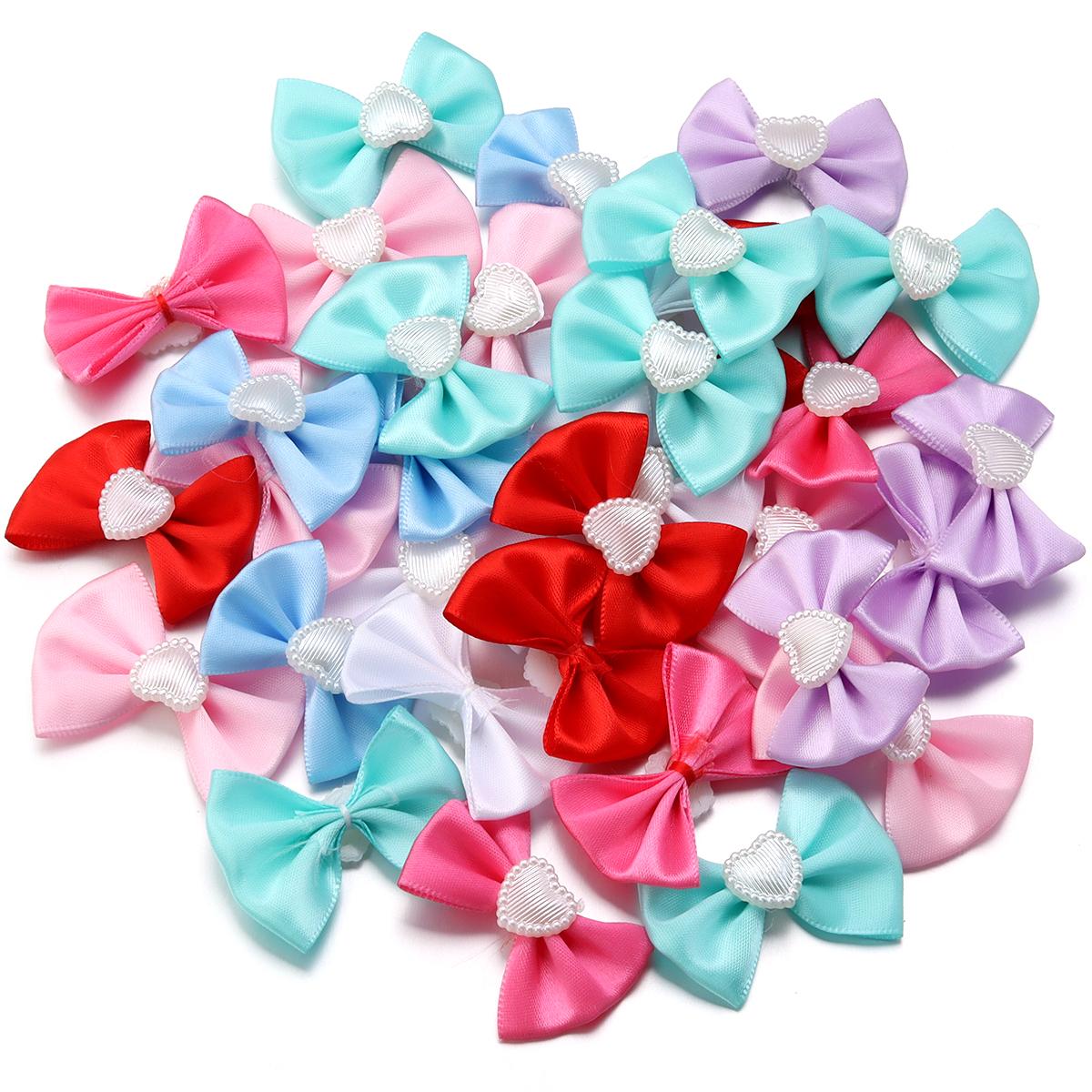 

20pcs/lot Sweet Cute Colorful Ribbon Bows Polyester Bow Tie For Kids Girls DIY Jewelry Making Headwear Hairpin Gifts Accessories