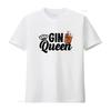 Gin Queen T Shirt for Cocktail Drinker and Tonic Lover with Funny Design Vintage Washed Fashion Breathable Homme Soft