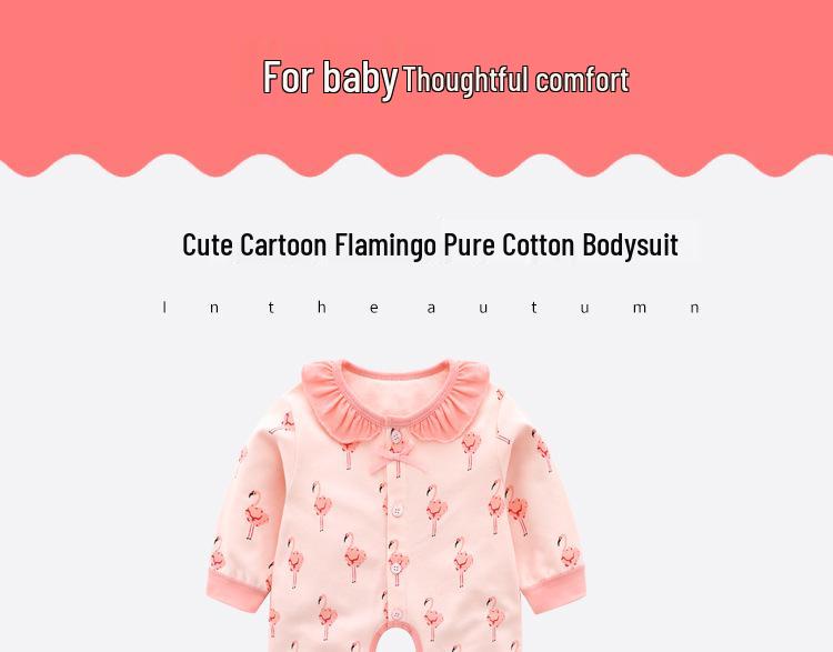 Pure Cotton Open Crotch Romper for Baby Girls (0-3 Years) - Spring/Autumn Style, Size 100