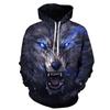 Dyr Ulv 3D-trykte Hettegensere Menn Kvinner Mote Casual Oversized Genser Hip Hop Harajuku Streetwear Hettegensere
