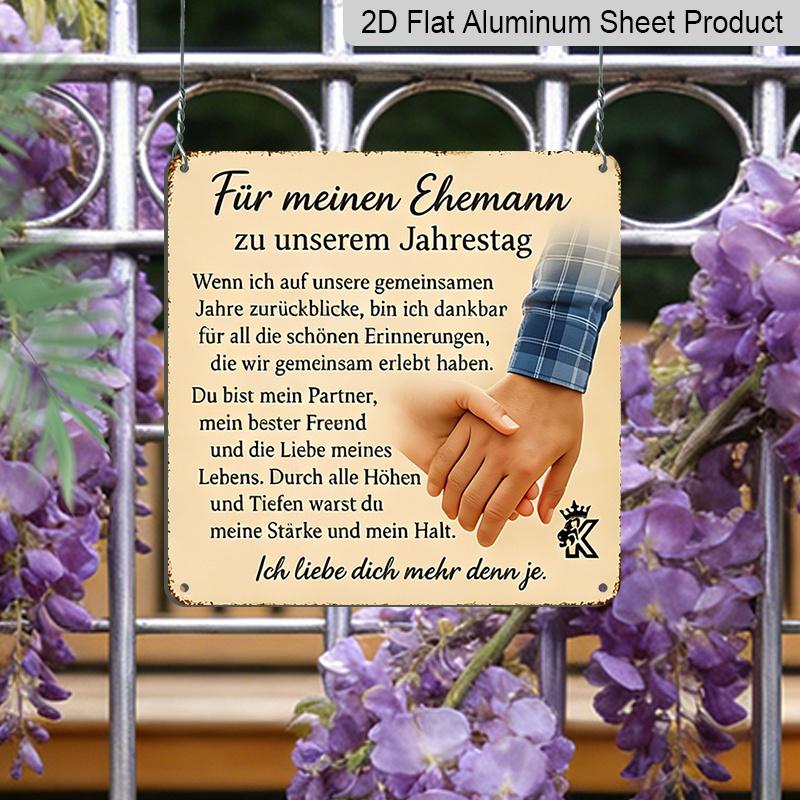 2D Flat - 1pc, Vintage Metal Sign, Decorative Plaque and Ornament, Love Memorial Theme, Romantic Vintage Style, Decoration for Bedroom, Home, Living