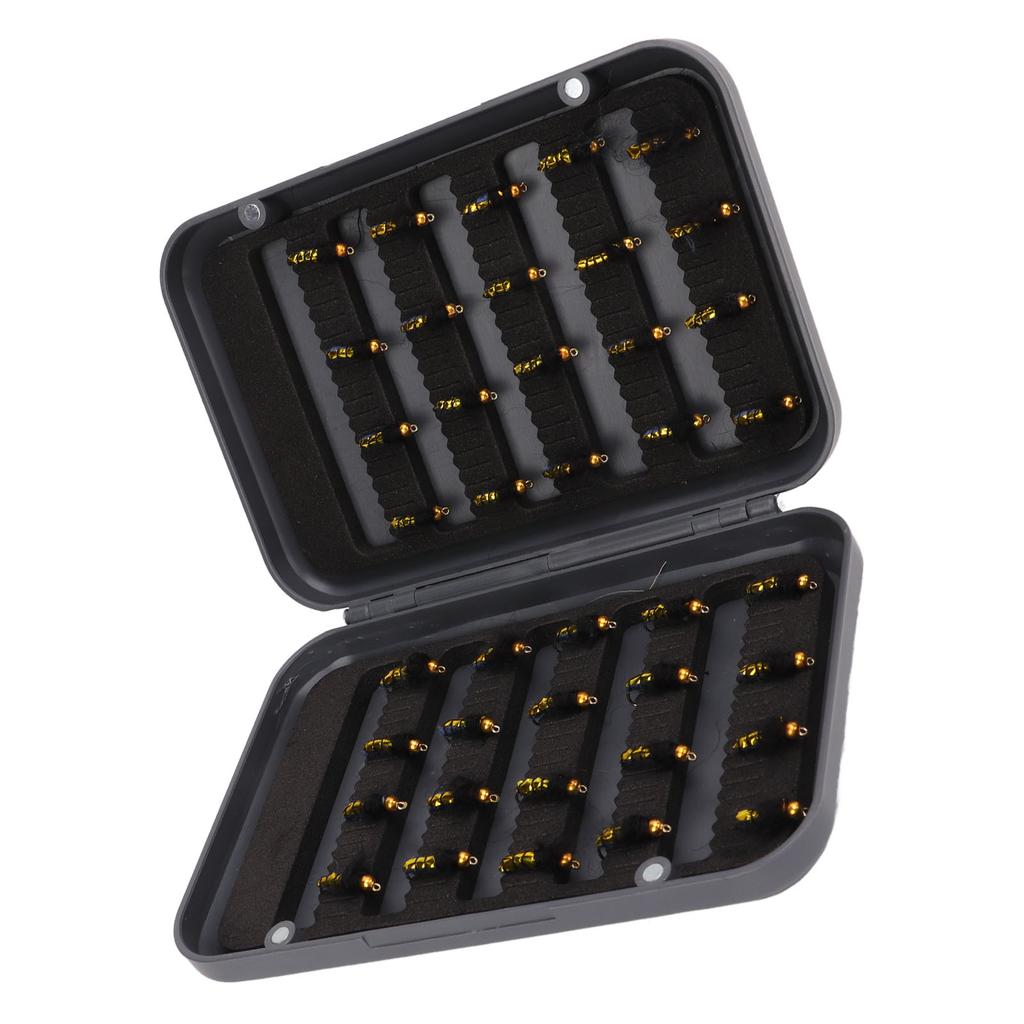 40 Pcs Fly Fishing Lure Kit Lifelike Bright Color Hand Woven Professional Fly Fishing Baits with Waterproof Tackle Box