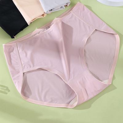 Dames slipje Effen kleur Hoge taille Dun Ademend Zacht Antiseptisch Sneldrogend Grote maten Naadloze dames