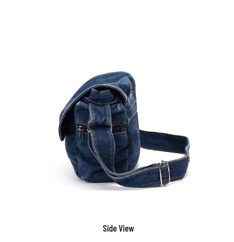 Versatile Denim Crossbody Shoulder Bag - Large Capacity Handbag for Casual or Commute