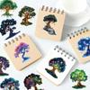 50 Sheets: Magic Tree Retro Style PET Transparent Stickers for Mugs & Phone Cases