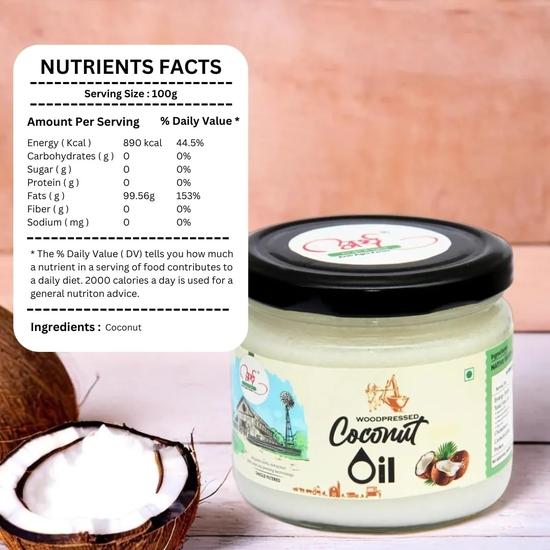 Arth Agro Farms Wood Pressed Coconut Oil (500ml) – Pure Cold Pressed & Organic | Natural Oil for Cooking, Hair & Skin