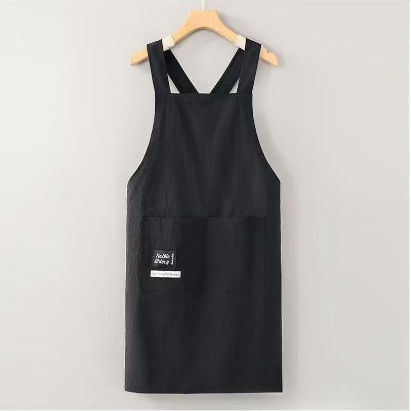 

Прочные стильные фартуки с перекрестными лямками, регулируемые кухонные фартуки для готовки, выпечки и обеда 1PC чёрный