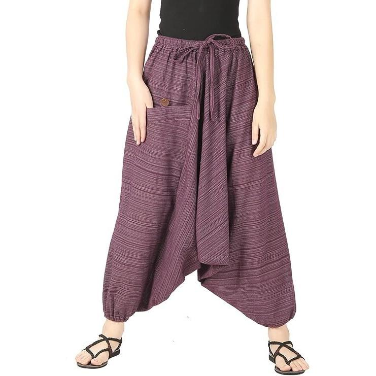 Women Cotton Casual Wear Pant Indian Summer Wear Baggy Boho Hippie Harem Pants Free