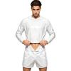 S-3XL Tuta da Sauna Impermeabile per Uomo Tuta Intera a Maniche Lunghe Pulsanti sulle Spalle Vita Cavallo Boxer Staccabili Body per Costumi da Bagno