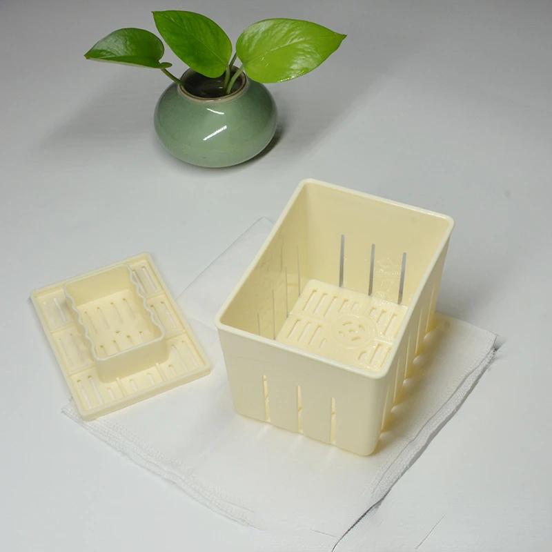 1 Stk/Set Kunststoff Tofu Maker Presseform Set + Käsetuch Soja DIY Pressform Küchenwerkzeuge Lebensmittelqualität PP