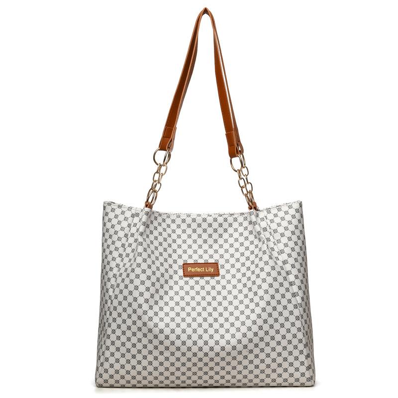Spring and Summer New Printed Retro Casual Large-capacity Tote Bag Daily Shoulder Bag Underarm Bag Women's Bag
