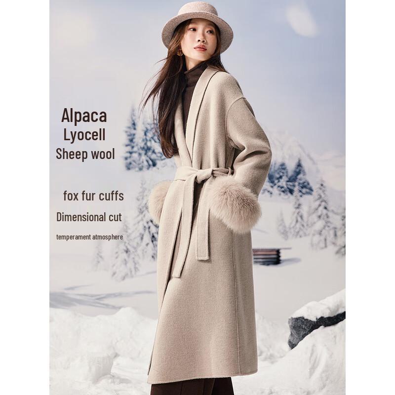 

Mohan Yimei 2025 Winter Elegant Alpaca Wool Double-faced Coat M