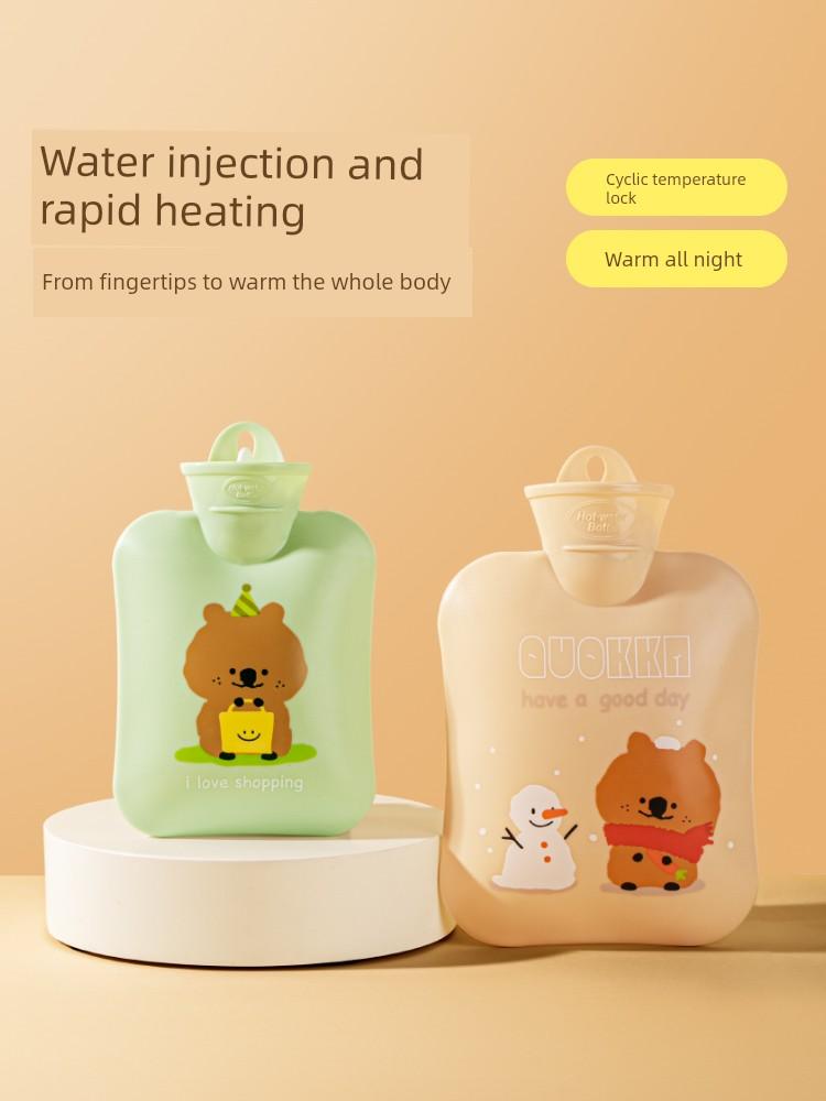 Hot Water Bottle, Water-Filled, Explosion-Proof, Thickened, Warm, Plush, Cute, for Female Students, To Warm the Stomach and the Bed