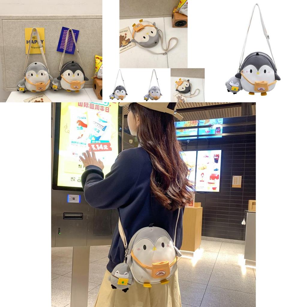 Adorable Cartoon Penguin Shaped Kids Shoulder Bag Versatile For Boys And Girls