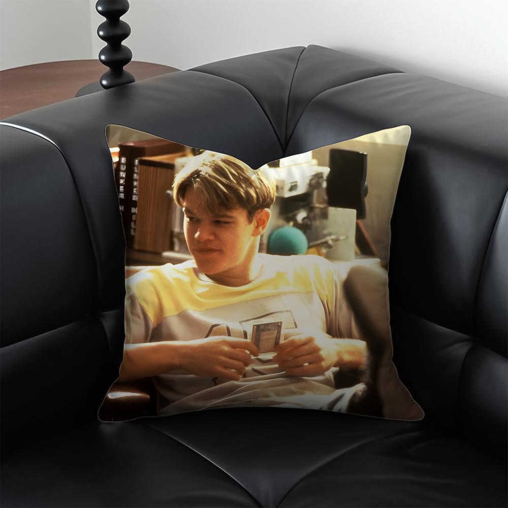 Movie Inspirational GGood Will HHunting Cushion Cover Pillow Case Antidustmite Invisible Zipper Silky Plush Cushion