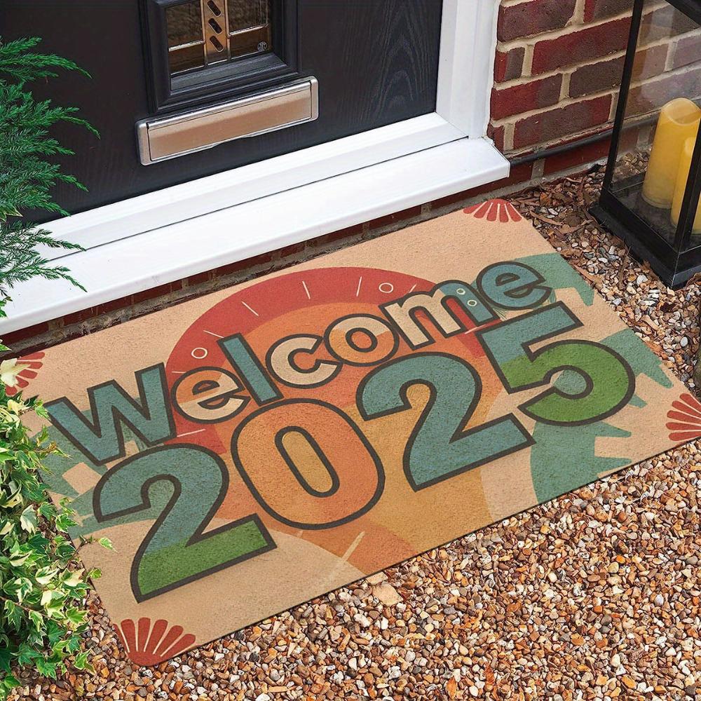 1pcs Wood Flower Pebble Welcome Rug Doormat NonSlip Entryway Rug Living Room Bedroom Kitchen Washable Outdoor Indoor Floor Mat