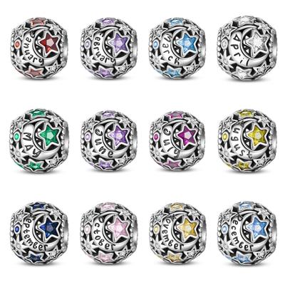 925 Silver Birthstone Charm Beads Beaded DIY Jewelry Accessories Bracelet Design 2026